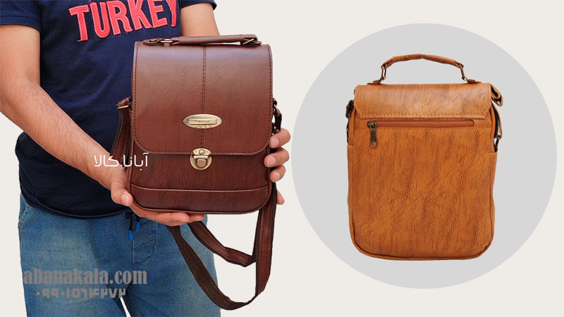 کیف رودوشی مردانه قفل دار سایز متوسط کیف رودوشی مردانه قفل دار