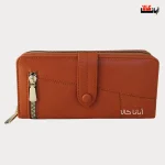 کیف پول زنانه زیپ نما عسلی