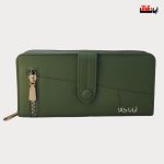 کیف پول زیپی زنانه با جلوه ای جذاب، رنگ سبز مغز پسته ای