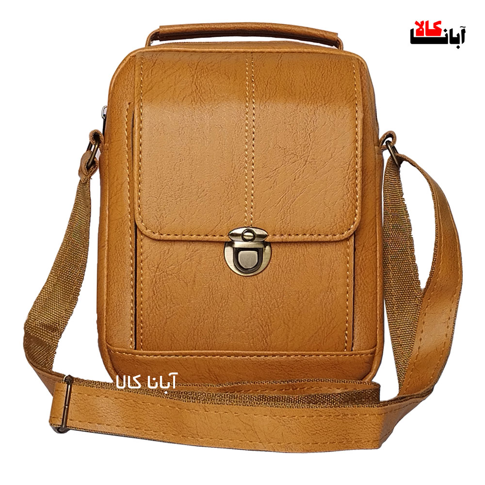 کیف قفل دار متوسط عسلی
