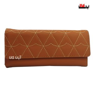 کیف پول زنانه تک لب بزرگ گلدوزی پرده ای کد 20540