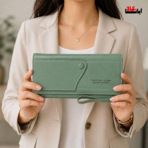 کیف پول زنانه لبه دکمه‌ ای کد 6254