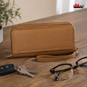 کیف پول زنانه سرخونه ساده کد 683