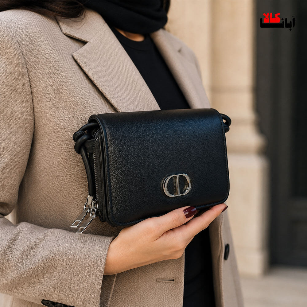 کیف رودوشی زنانه دو زیپ مشکی