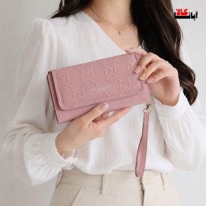 کیف پول زنانه سرخونه لیزری طرح M