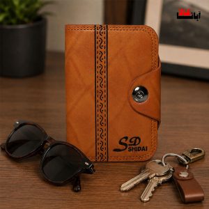 کیف پول جاکارتی وارداتی مردانه رنگ عسلی
