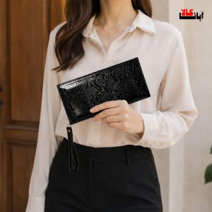 کیف پول زنانه ورنی یخچالی پوست ماری کد 523