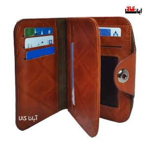 کیف پول جیبی مردانه شیدایی مدل کلاسیک عسلی تیره